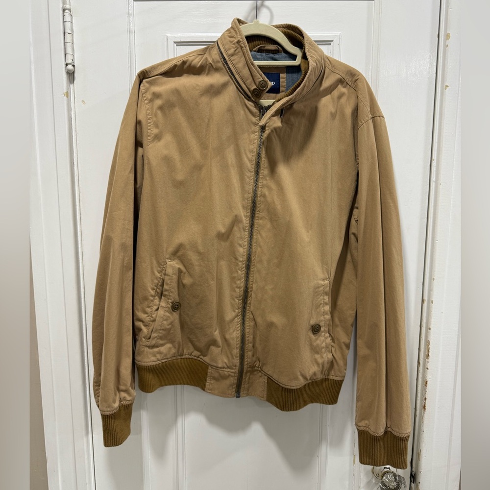 Gap 2009 Euc Light Brown Bomber Jacket For Men - image 2